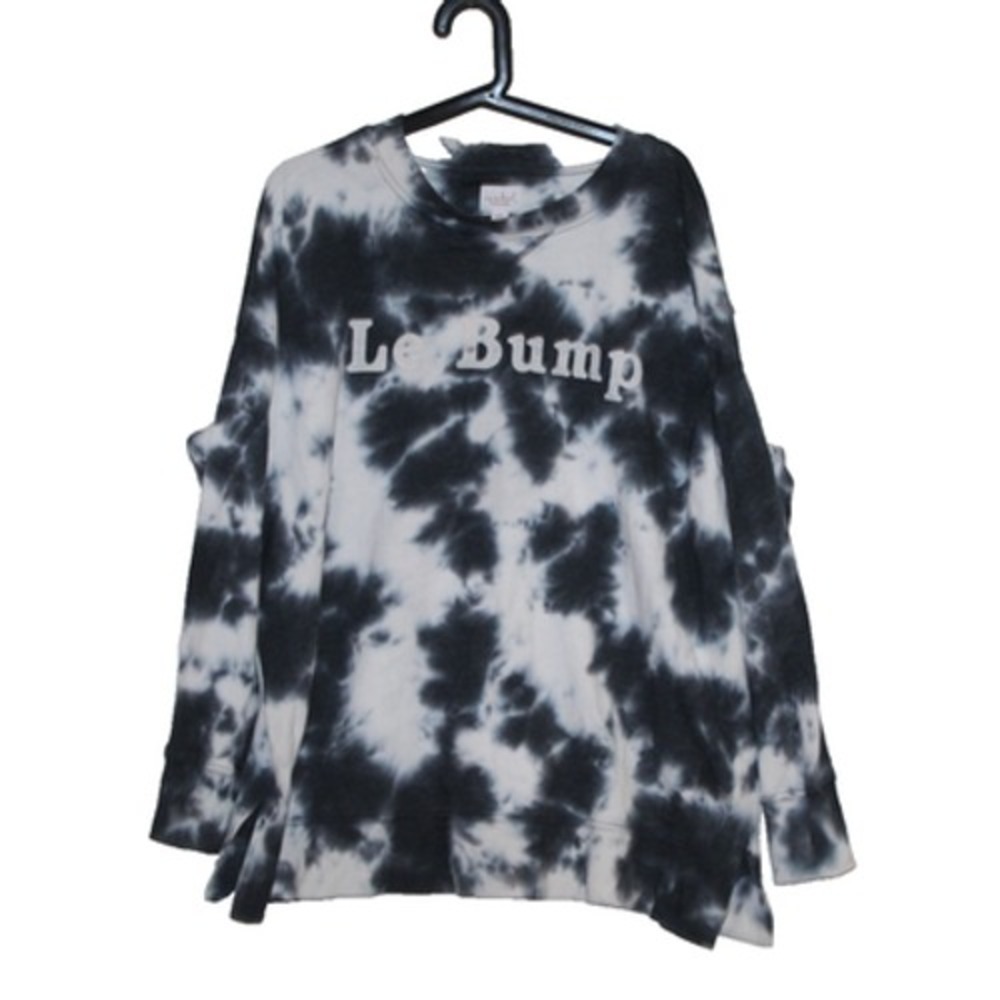 Isabel Marant Étoile Le Bump Tie-Dye Oversized Cotton Sweatshirt XXL Black White - Picture 1 of 4